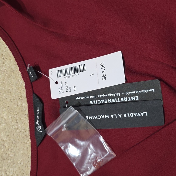 NWT Reitmans Deep Red Tie Front Midi Sundress - Picture 4 of 5